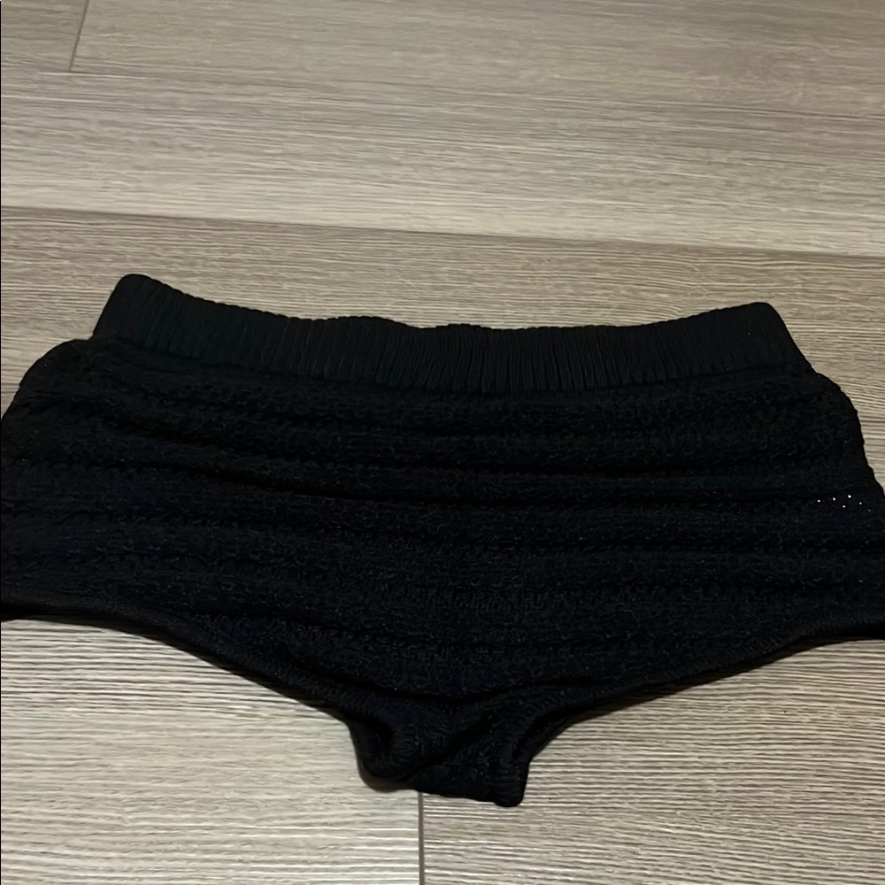 Superdown Midnight Black Knit Shorts